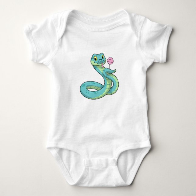 Snake with Lollipop Baby Bodysuit (Front)