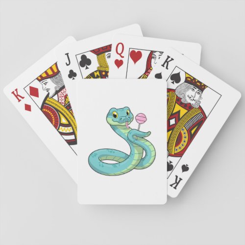 Snake with Lollipop Poker Cards