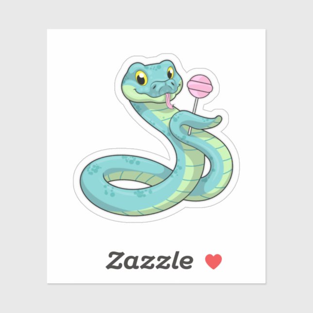 Snake with Lollipop Sticker (Sheet)