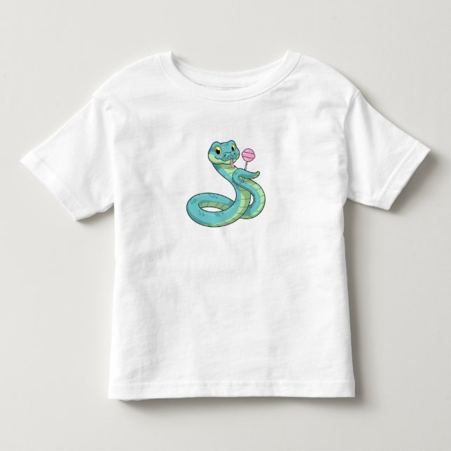 Snake with Lollipop Toddler T-shirt (Front)