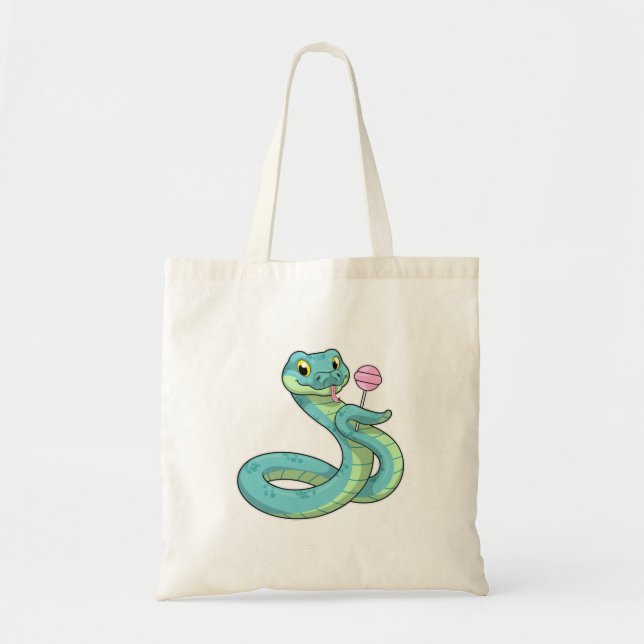 Snake with Lollipop Tote Bag (Front)
