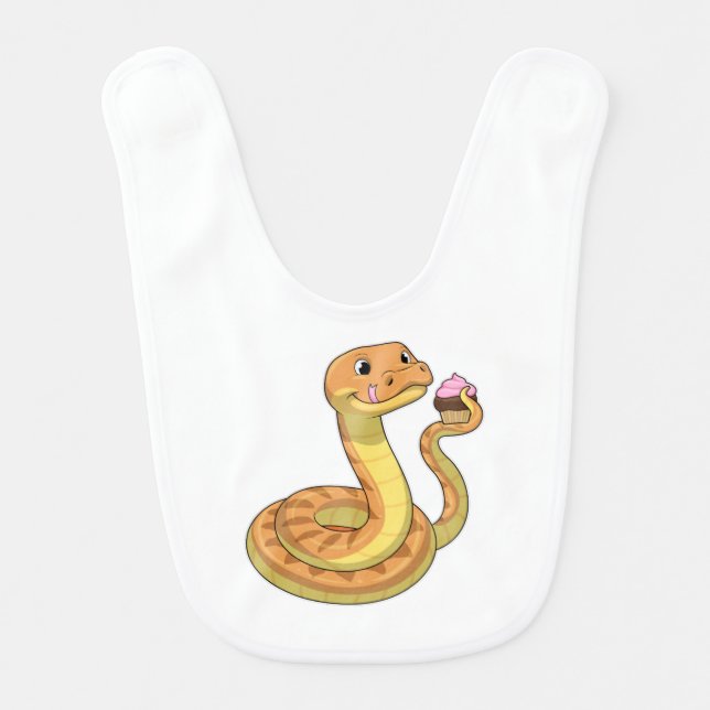 Snake with Muffin Baby Bib (Front)