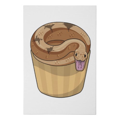 Snake with Muffin Faux Canvas Print