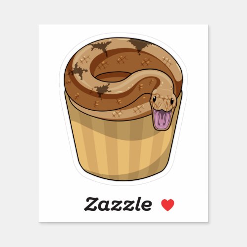 Snake with Muffin Sticker