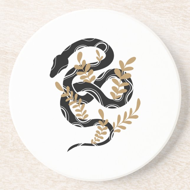 Snake with plants coaster (Front)
