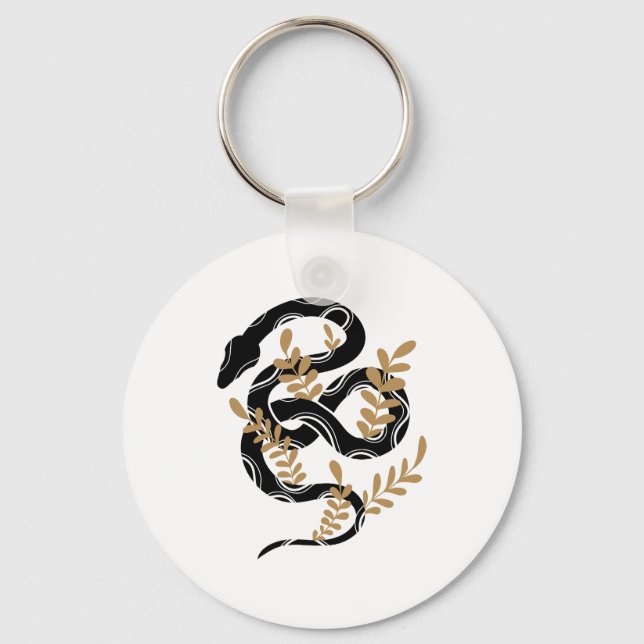 Snake with plants keychain (Front)