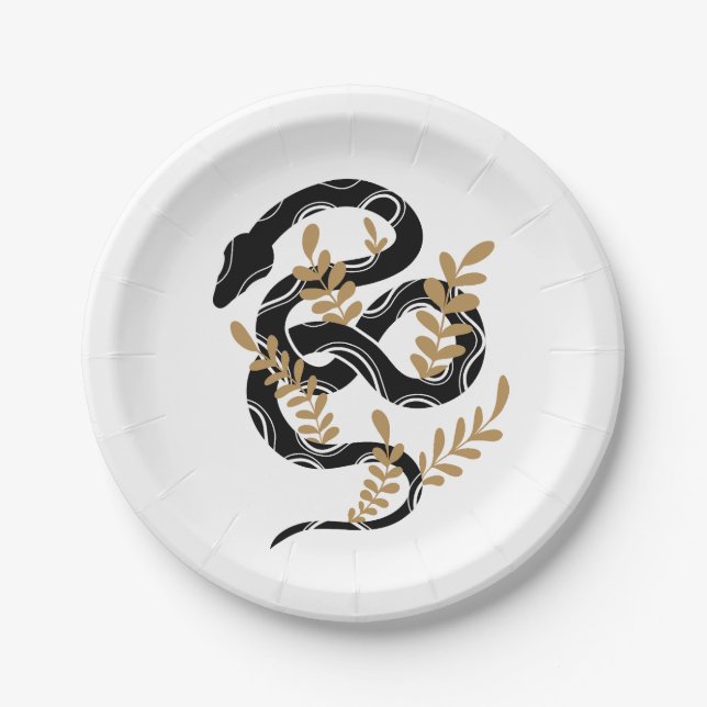 Snake with plants paper plates (Front)