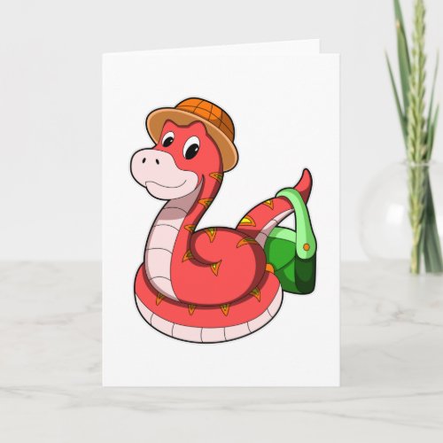 Snake with Purse  Hat Card