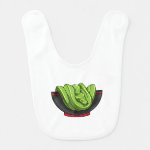 Snake with Ramen Bowl Baby Bib