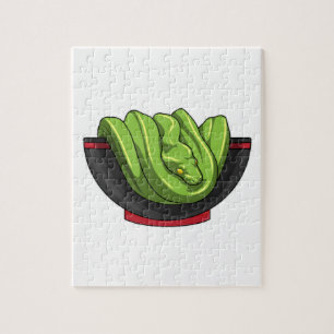 Snake with Ramen Bowl Jigsaw Puzzle