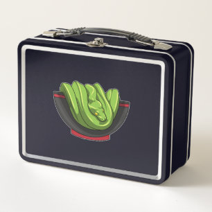 Snake with Ramen Bowl Metal Lunch Box