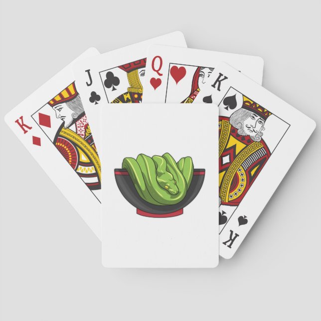 Snake with Ramen Bowl Poker Cards (Back)