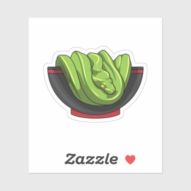 Snake with Ramen Bowl Sticker (Sheet)