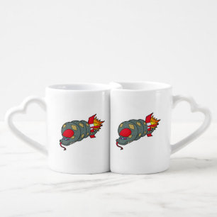 Snake with Rocket Coffee Mug Set