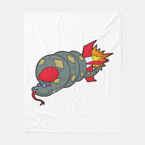 Snake with Rocket Fleece Blanket