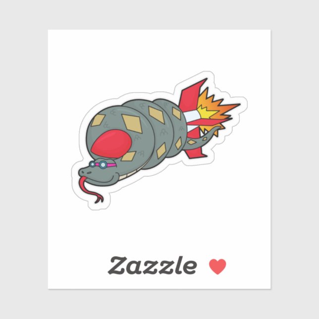 Snake with Rocket Sticker (Sheet)