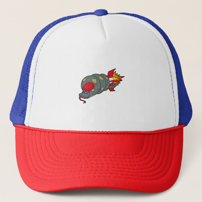Snake with Rocket Trucker Hat (Front)