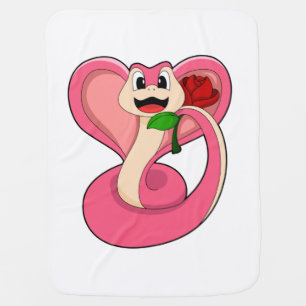 Snake with Rose Baby Blanket