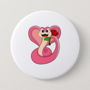 Snake with Rose Button