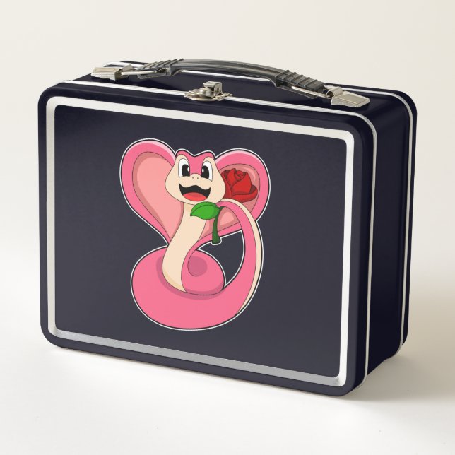 Snake with Rose Metal Lunch Box (Front)