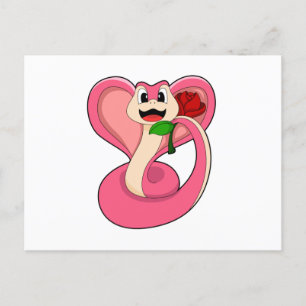 Snake with Rose Postcard