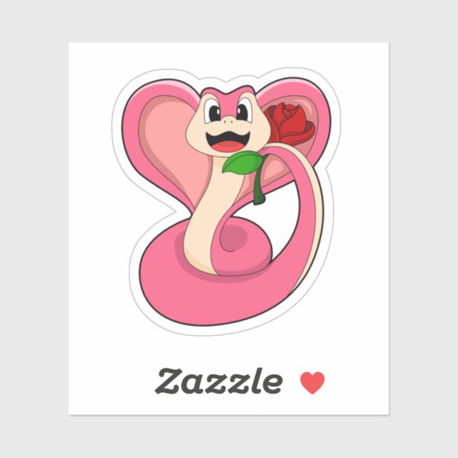 Snake with Rose Sticker (Sheet)
