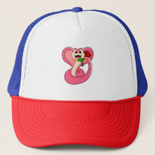 Snake with Rose Trucker Hat