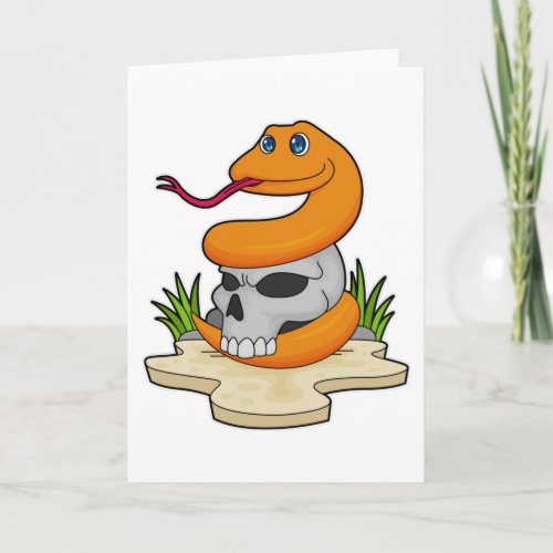 Snake with Skull Card