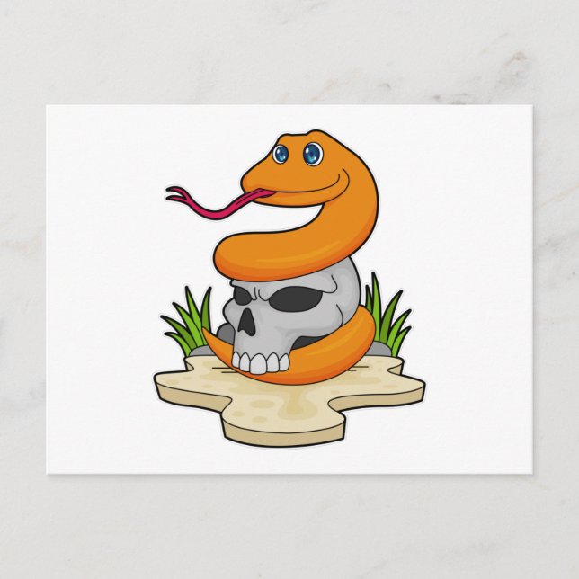 Snake with Skull Postcard (Front)