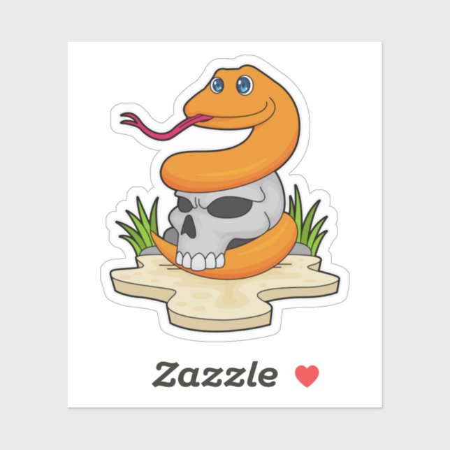 Snake with Skull Sticker (Sheet)