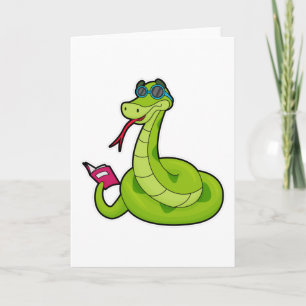 Snake with Sunglasses & Book Card