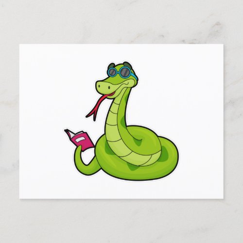 Snake with Sunglasses  Book Postcard