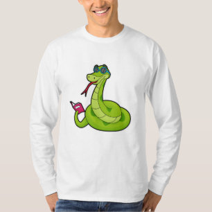 Snake with Sunglasses & Book T-Shirt