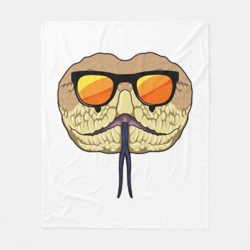 Snake with Sunglasses Fleece Blanket