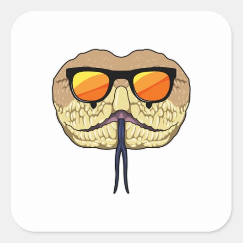 Snake with Sunglasses Square Sticker