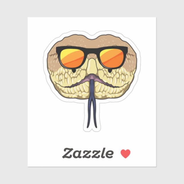 Snake with Sunglasses Sticker (Sheet)