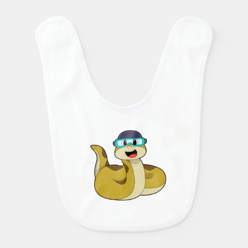 Snake with Swimming goggles Baby Bib