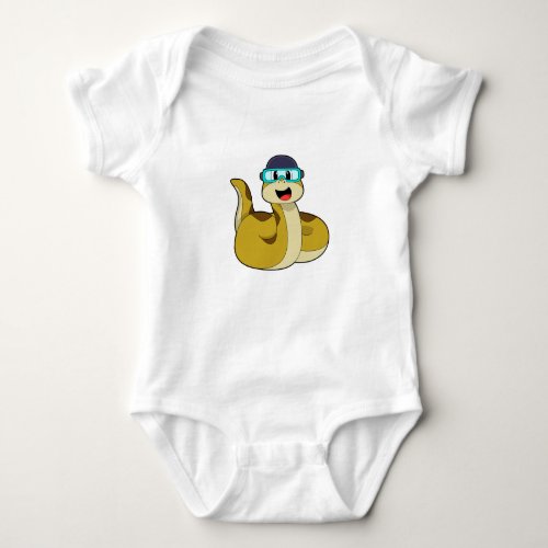 Snake with Swimming goggles Baby Bodysuit