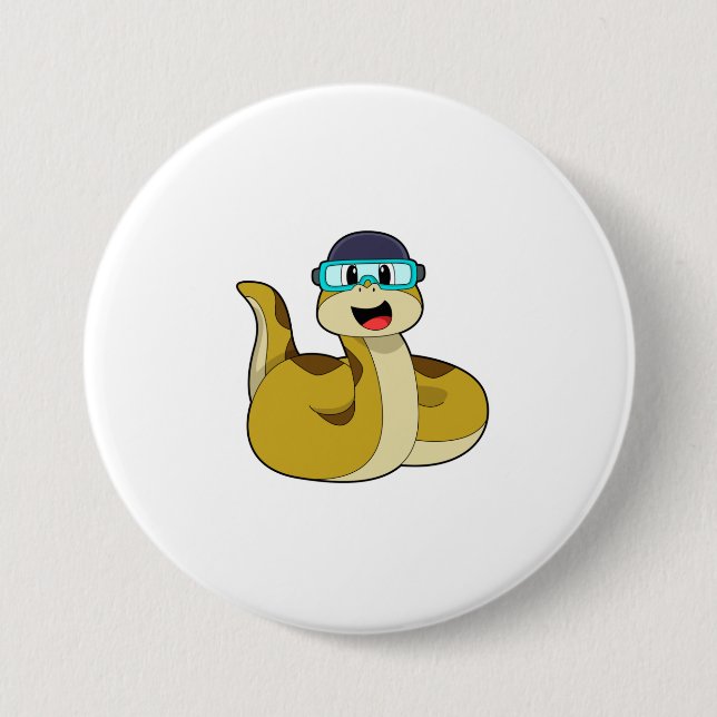 Snake with Swimming goggles Button (Front)