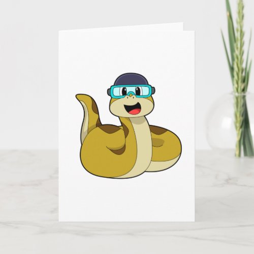 Snake with Swimming goggles Card