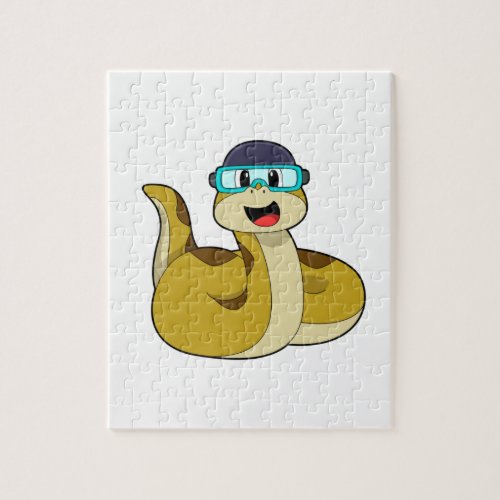 Snake with Swimming goggles Jigsaw Puzzle