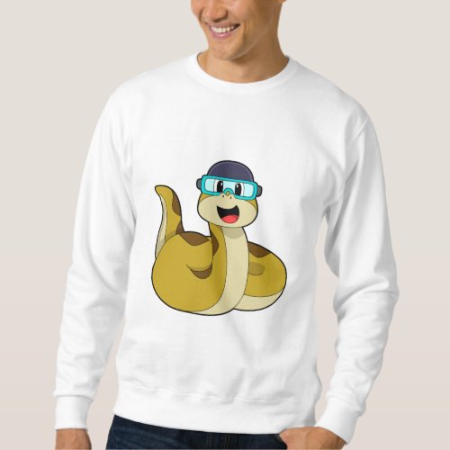 Snake with Swimming goggles Sweatshirt