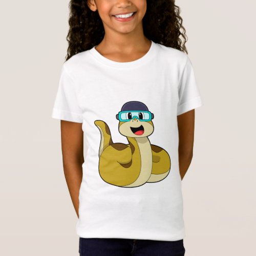 Snake with Swimming goggles T_Shirt