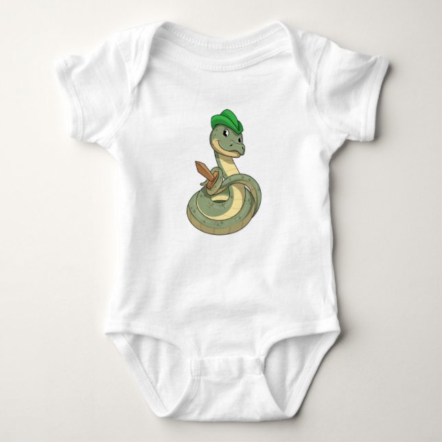 Snake with Sword Baby Bodysuit (Front)
