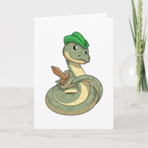 Snake with Sword Card