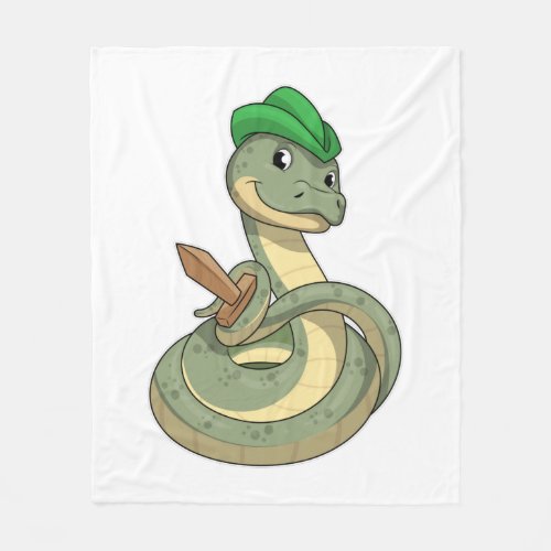 Snake with Sword Fleece Blanket