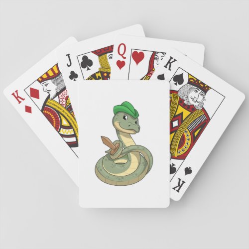 Snake with Sword Poker Cards