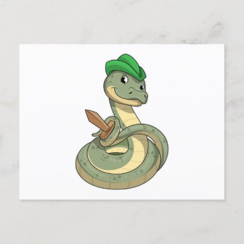 Snake with Sword Postcard