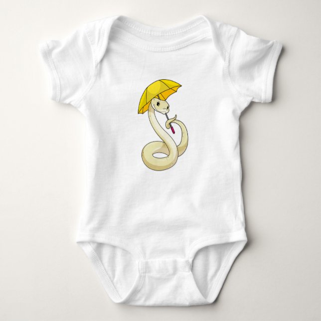 Snake with Umbrella Baby Bodysuit (Front)