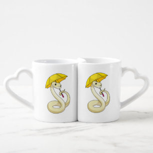 Snake with Umbrella Coffee Mug Set